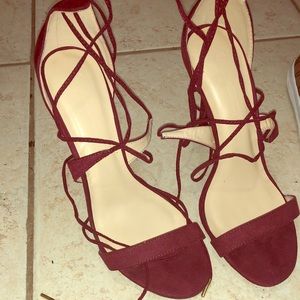 Strappy lace up heels